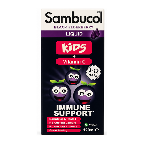 Sambucol Kids by Sambucol Natural Remedies — front view showing product label and branding, studio product photo on white background
