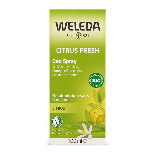 Weleda Citrus Deodorant by Weleda Natural Beauty — front view showing product label and branding, studio product photo on white background