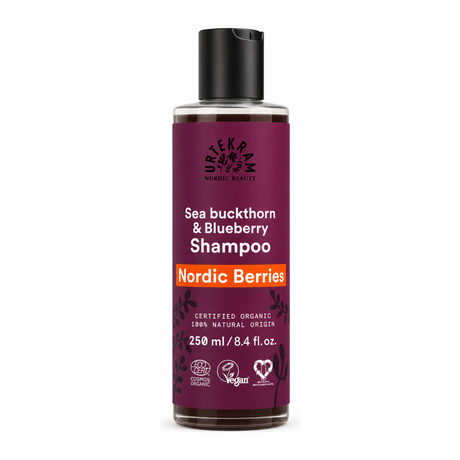 Urtekram Organic Nordic Berries Shampoo ml Normal hair by Urtekram Personal Care — front view showing product label and branding, studio product photo on white background