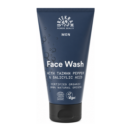 Urtekram Organic Men's Face Wash by Urtekram Natural Beauty — front view showing product label and branding, studio product photo on white background