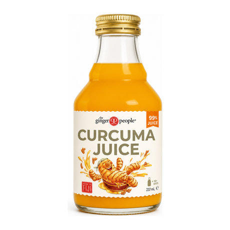 The Ginger People Turmeric Juice 237ml by The Ginger People Natural Remedies — front view showing product label and branding, studio product photo on white background
