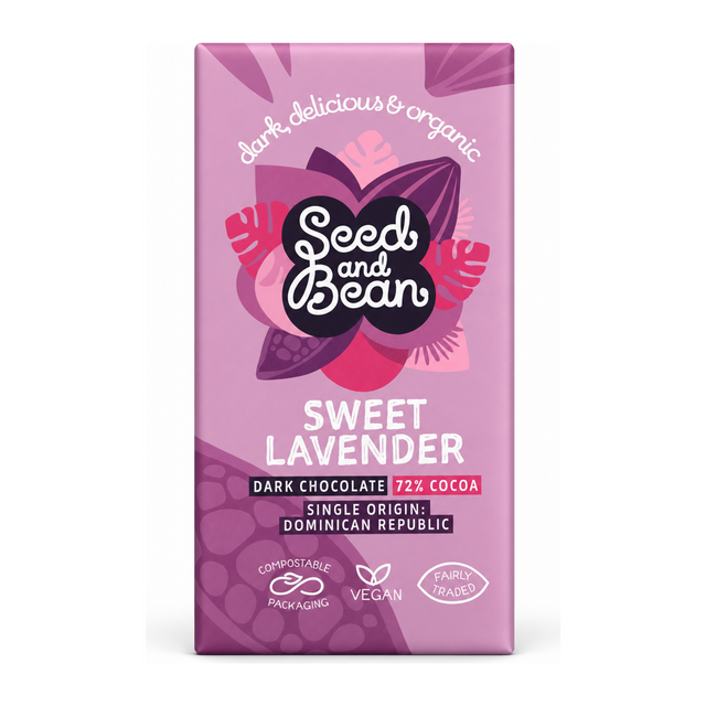 Seed & Bean Org Extra Dark Lavender Bar by Seed and Bean Food & Drinks — front view showing product label and branding, studio product photo on white background