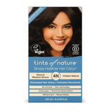 Tints of Nature 4N Natural Medium Brown by Tints of Nature Natural Beauty — front view showing product label and branding, studio product photo on white background