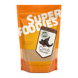 Superfoodies Carob Powder by Superfoodies Natural Remedies — front view showing product label and branding, studio product photo on white background