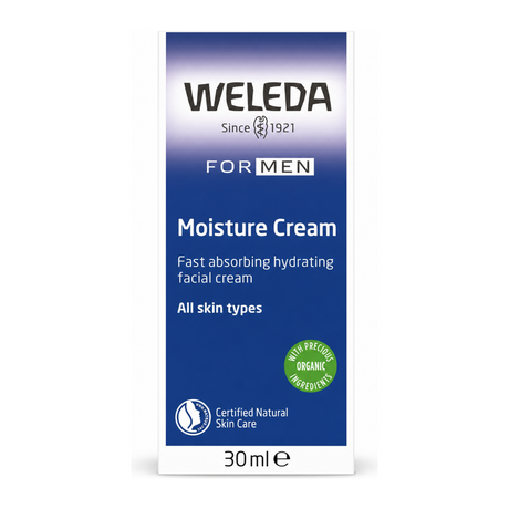 Weleda Moisture Cream for Men by Weleda Natural Beauty — front view showing product label and branding, studio product photo on white background