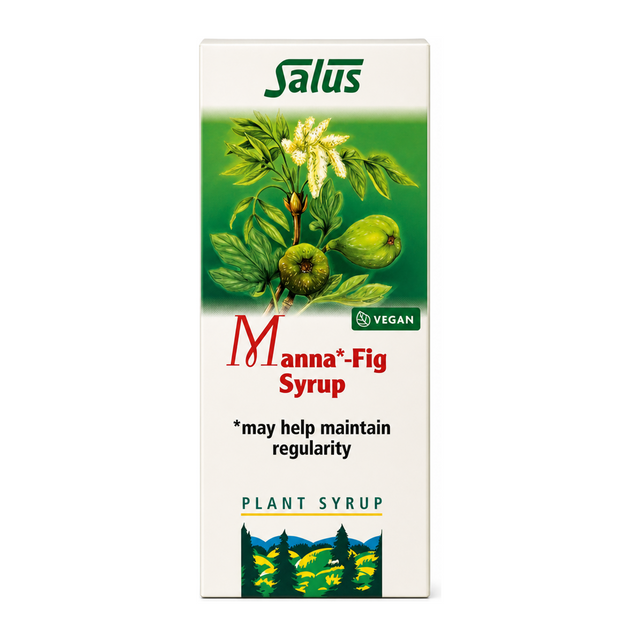 Salus Manna Fig Syrup by Salus Natural Remedies — front view showing product label and branding, studio product photo on white background