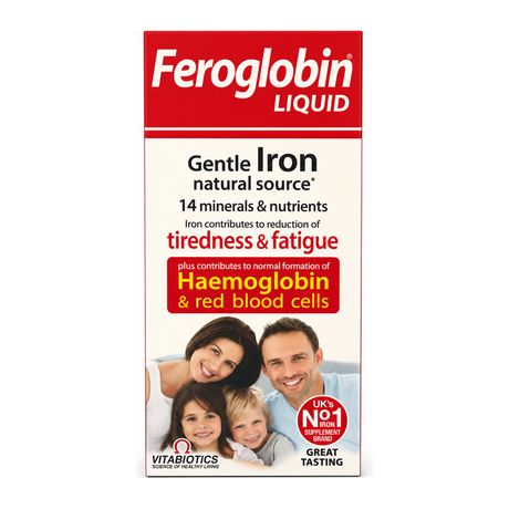Vitabiotics Feroglobin Liquid by Vitabiotics Natural Remedies — front view showing product label and branding, studio product photo on white background