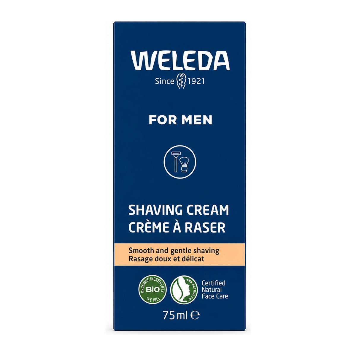 Weleda Shaving Cream by Weleda Natural Beauty — front view showing product label and branding, studio product photo on white background