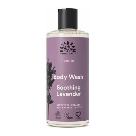 Urtekram Soothing Lavender Body Wash  Organic by Urtekram Personal Care — front view showing product label and branding, studio product photo on white background