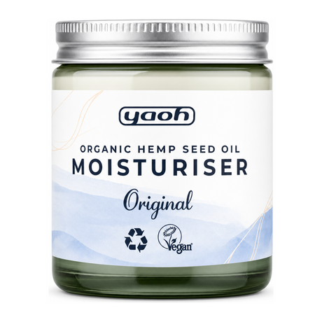 Yaoh Moisturiser Original  Glass Jar by Yaoh Personal Care — front view showing product label and branding, studio product photo on white background