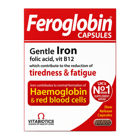 Vitabiotic Feroglobin-B12 by Vitabiotics — front view showing product label and branding, studio product photo on white background