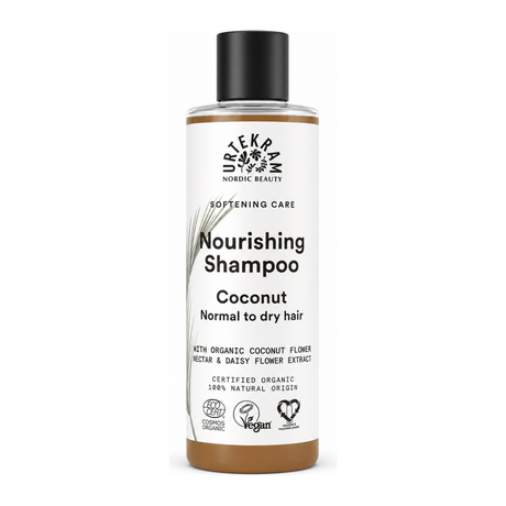Urtekram Organic Coconut Shampoo for Normal Hair ml by Urtekram Personal Care — front view showing product label and branding, studio product photo on white background