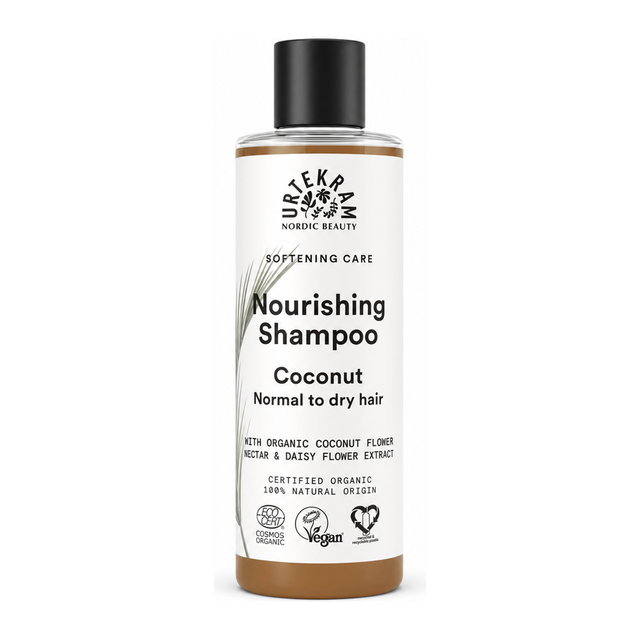 Urtekram Organic Coconut Shampoo for Normal Hair ml by Urtekram Personal Care — front view showing product label and branding, studio product photo on white background
