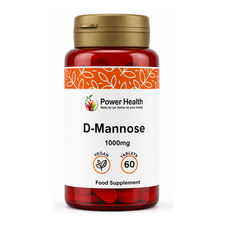 Power Health D-Mannose 1000mg by Power Health Natural Remedies — front view showing product label and branding, studio product photo on white background