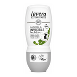 Lavera Natural & Invisible Deodorant Roll On by Lavera Natural Beauty — front view showing product label and branding, studio product photo on white background
