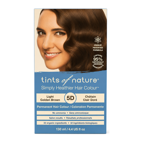 Tints of Nature 5D Light Golden Brown by Tints of Nature Natural Beauty — front view showing product label and branding, studio product photo on white background