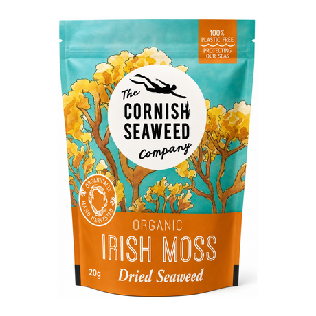 The Cornish Seaweed Company Organic Dried Irish Moss by The Cornish Seaweed Company Natural Remedies — front view showing product label and branding, studio product photo on white background