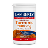 Lamberts Turmeric 20,000mg by Lamberts Natural Remedies — front view showing product label and branding, studio product photo on white background