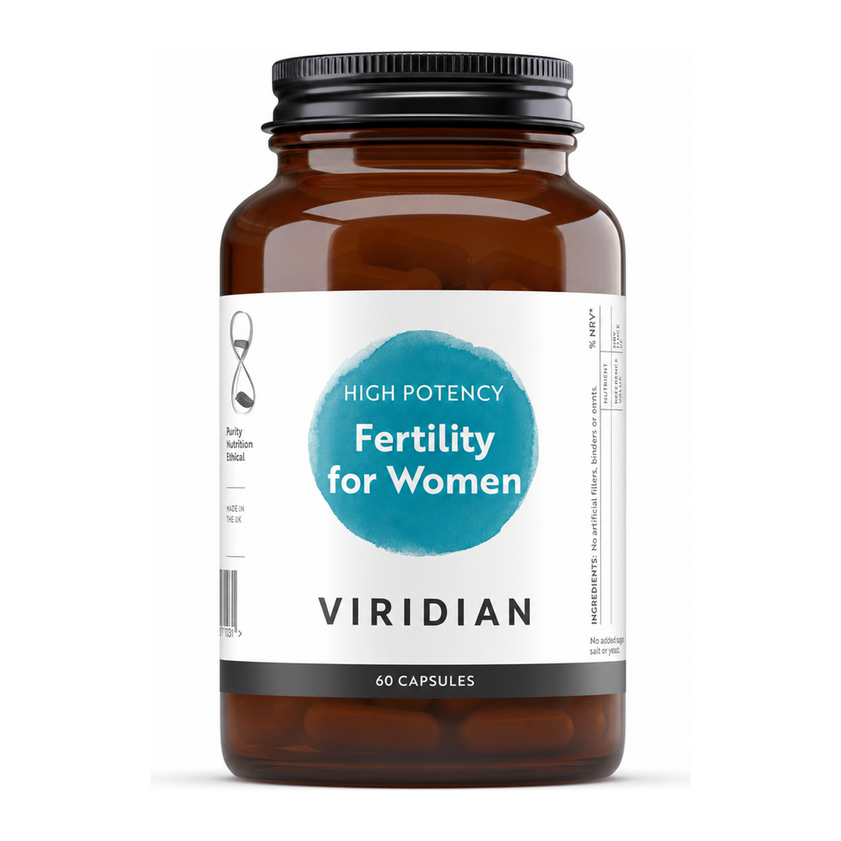 Viridian Fertility for Women (pro-conception) by Viridian Natural Remedies — front view showing product label and branding, studio product photo on white background