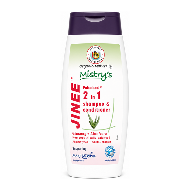 Mistry's Potenised Jinee 2 in 1 Shampoo & Conditioner by Mistry's Natural Beauty — front view showing product label and branding, studio product photo on white background