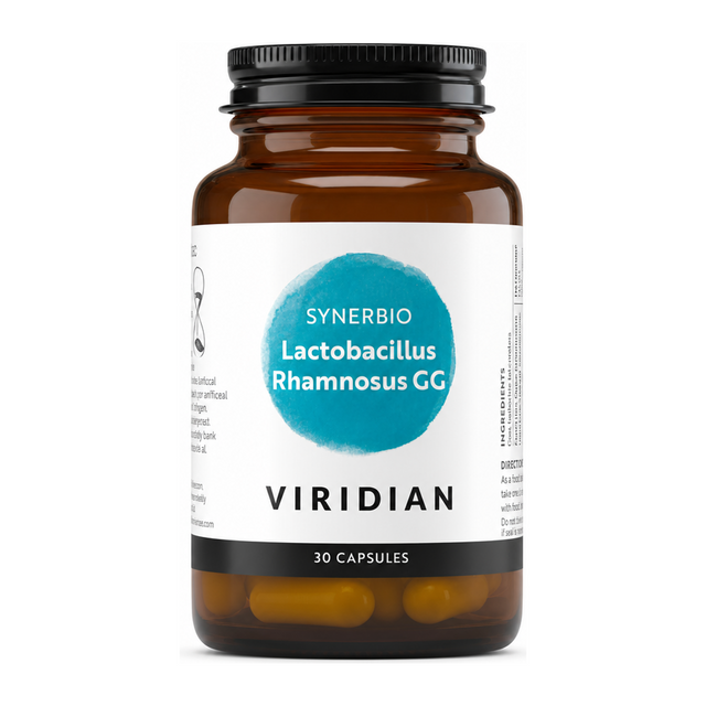 Viridian Synerbio Lactobacillus rhamnosus GG by Viridian Natural Remedies — front view showing product label and branding, studio product photo on white background