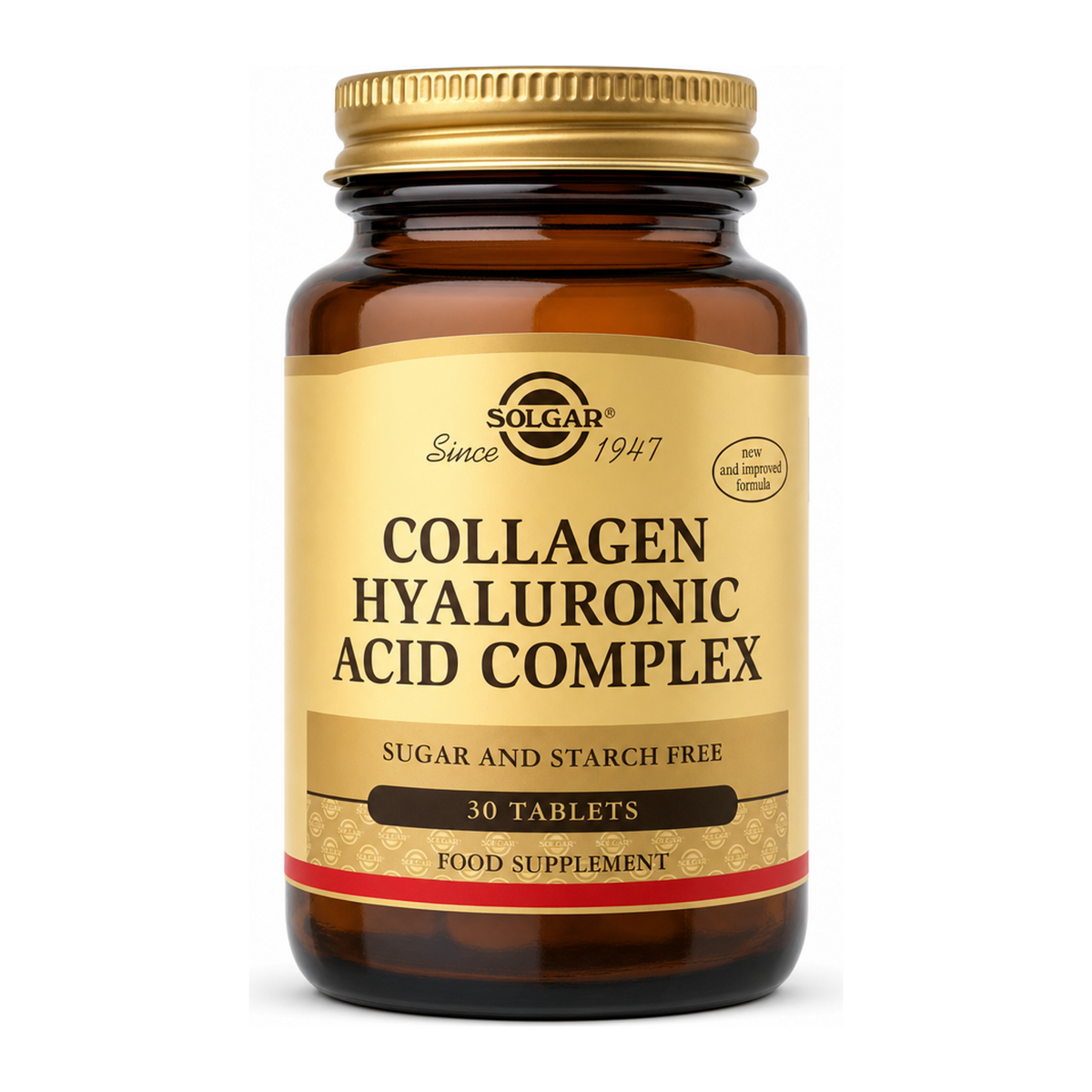 Solgar Collagen Hyaluronic Acid Complex by Solgar Natural Remedies — front view showing product label and branding, studio product photo on white background