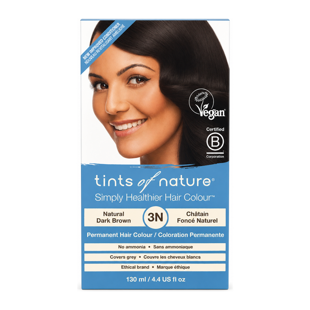 Tints of Nature 3N Natural Dark Brown by Tints of Nature Natural Beauty — front view showing product label and branding, studio product photo on white background