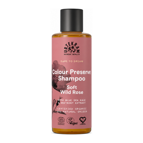 Urtekram Soft Wild Rose Shampoo by Urtekram Natural Beauty — front view showing product label and branding, studio product photo on white background