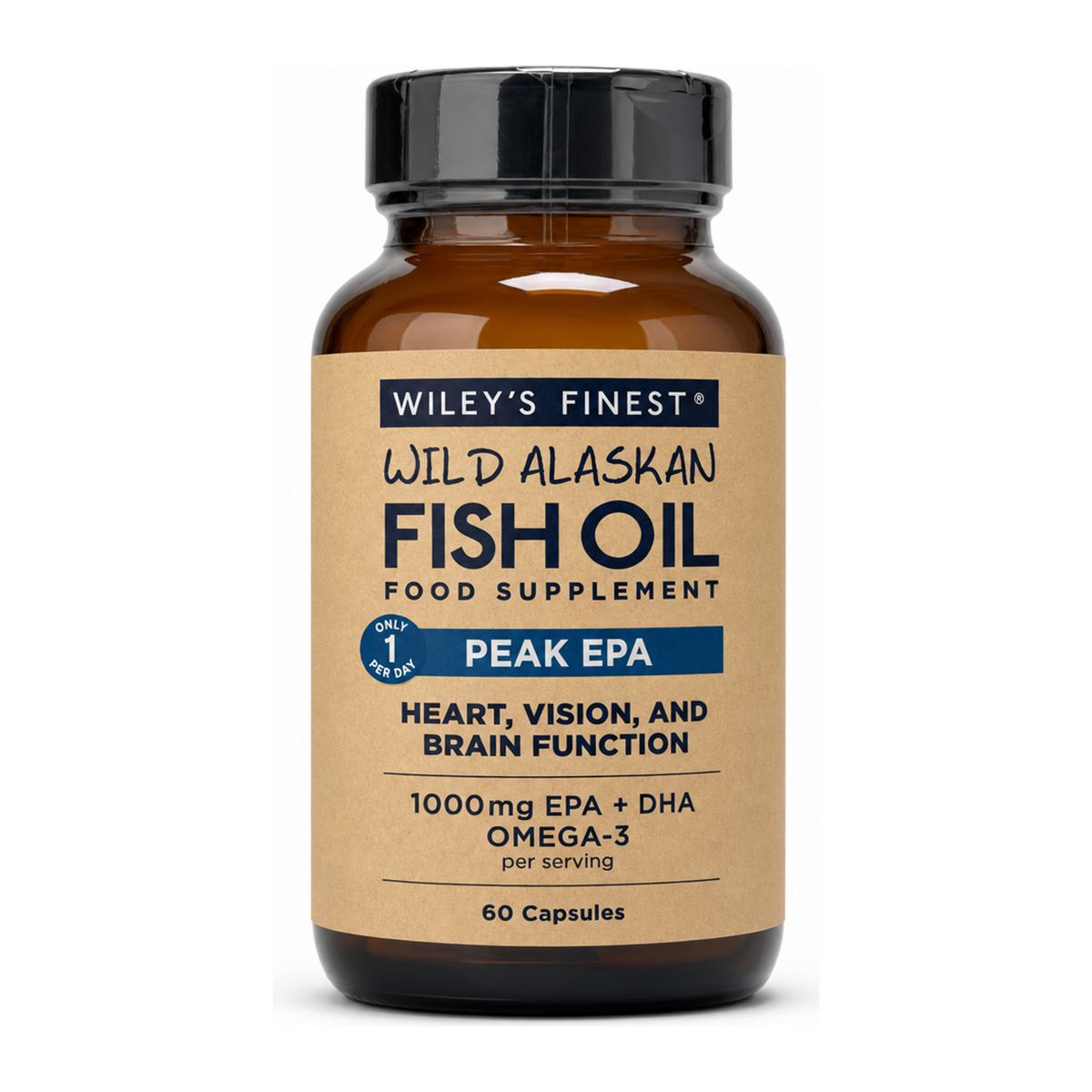 Wiley's Finest UK Peak EPA by Wiley's Finest Natural Remedies — front view showing product label and branding, studio product photo on white background