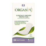 Organyc Pantyliner Light Flow - Flat - 24 Liners by Organyc Natural Beauty — front view showing product label and branding, studio product photo on white background