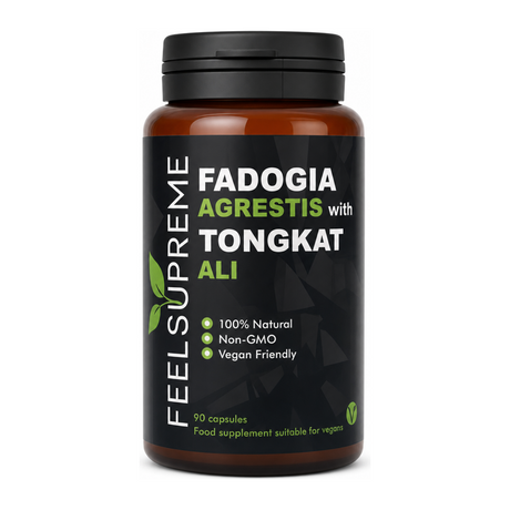 Feel Supreme FS Fadogia Agrestis w Tongkat by Feel Supreme Natural Remedies — front view showing product label and branding, studio product photo on white background