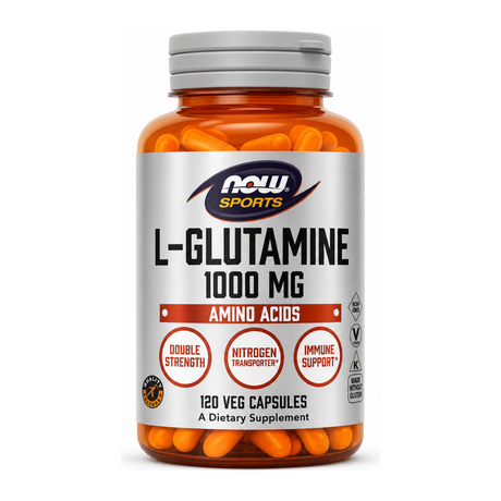 Now Sports L-Glutamine 1000 mg by Now Sports Natural Remedies — front view showing product label and branding, studio product photo on white background