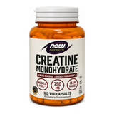 NOW Creatine Monohydrate 750 mg by Now Natural Remedies — front view showing product label and branding, studio product photo on white background