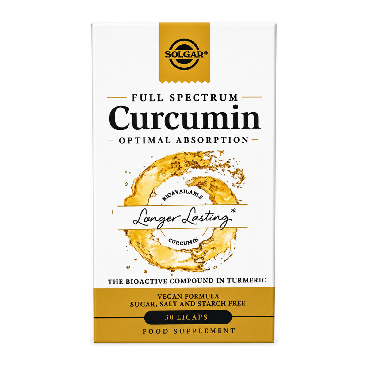 Solgar Full Spectrum Curcumin by Solgar Natural Remedies — front view showing product label and branding, studio product photo on white background