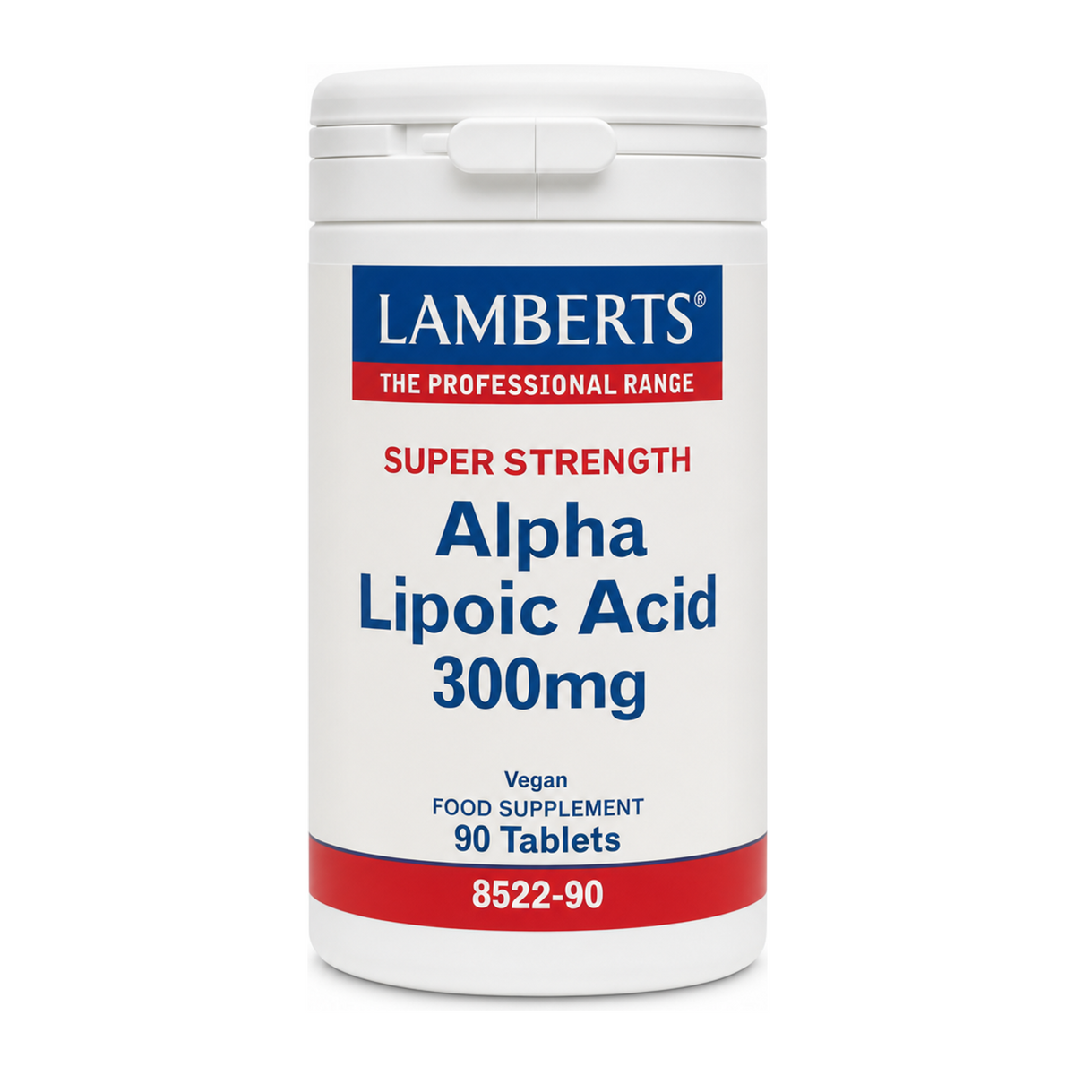 LAMBERTS ALPHA LIPOIC ACID 300mg (Thio) by Lamberts Natural Remedies — front view showing product label and branding, studio product photo on white background
