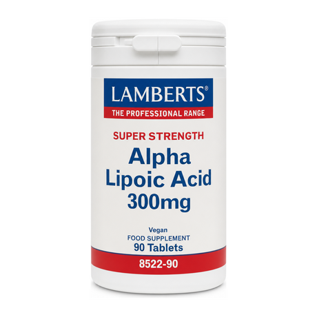 LAMBERTS ALPHA LIPOIC ACID 300mg (Thio) by Lamberts Natural Remedies — front view showing product label and branding, studio product photo on white background