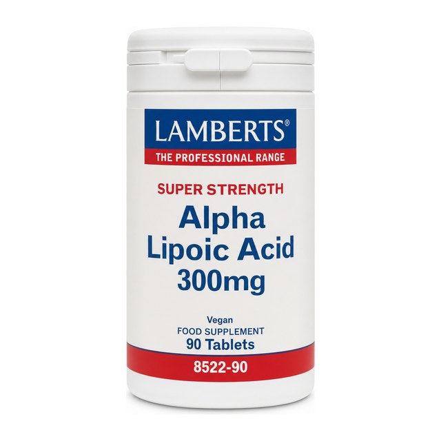LAMBERTS ALPHA LIPOIC ACID 300mg (Thio) by Lamberts Natural Remedies — front view showing product label and branding, studio product photo on white background