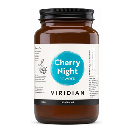 Viridian Cherry Night Powder by Viridian Natural Remedies — front view showing product label and branding, studio product photo on white background