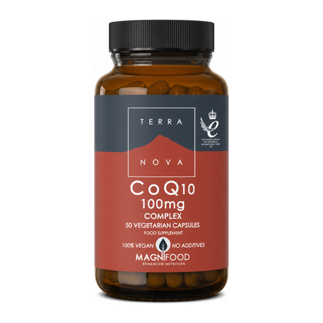 Terranova CoQ10 100mg Complex by Terranova Natural Remedies — front view showing product label and branding, studio product photo on white background
