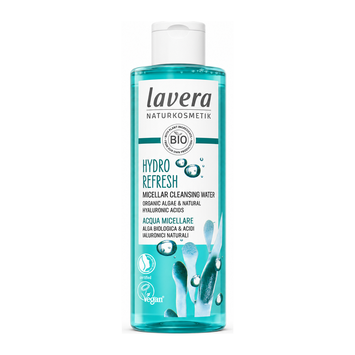 lavera HYDRO REFRESH MICELLAR WATER by Lavera Natural Beauty — front view showing product label and branding, studio product photo on white background