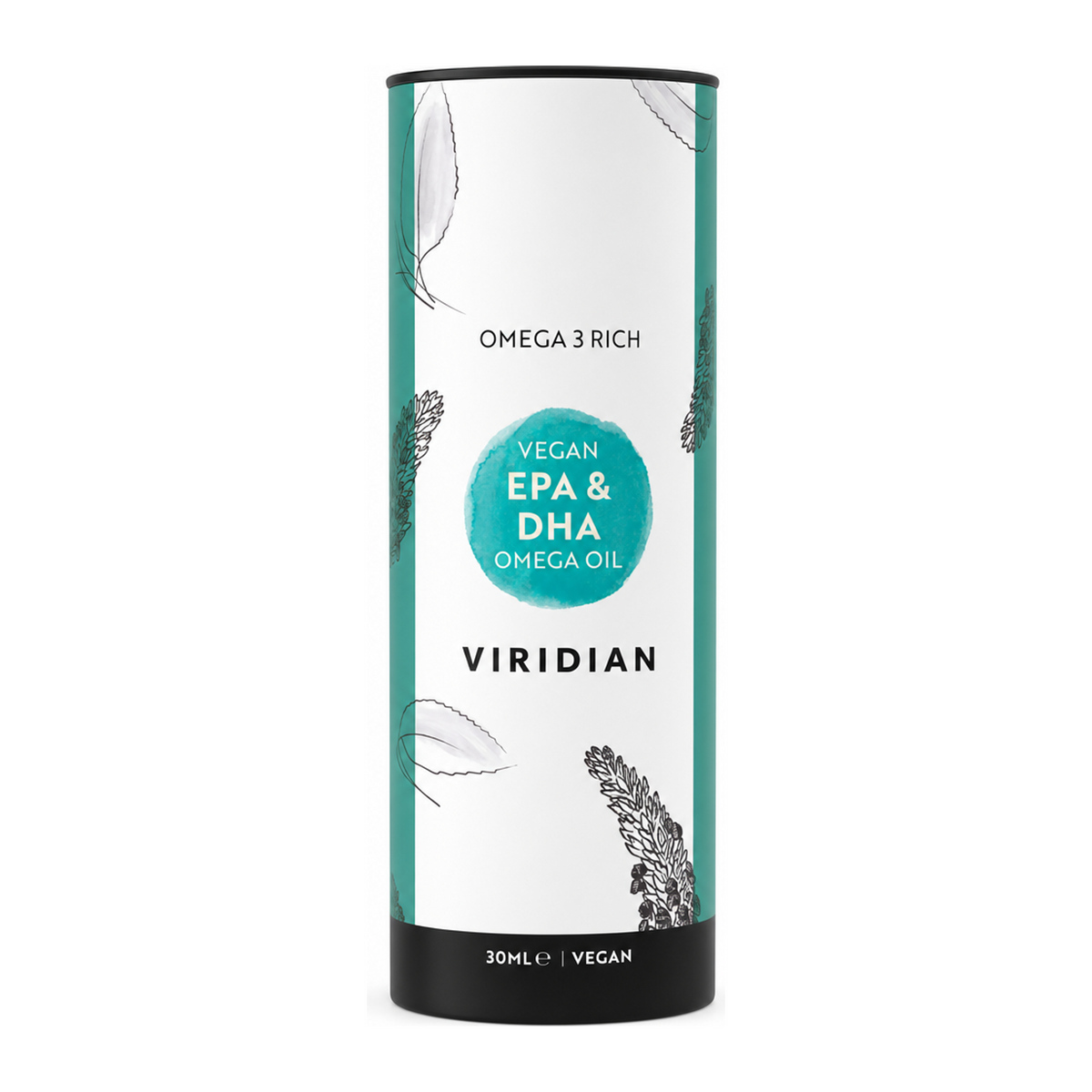 Viridian Vegan EPA & DHA Oil by Viridian Natural Remedies — front view showing product label and branding, studio product photo on white background