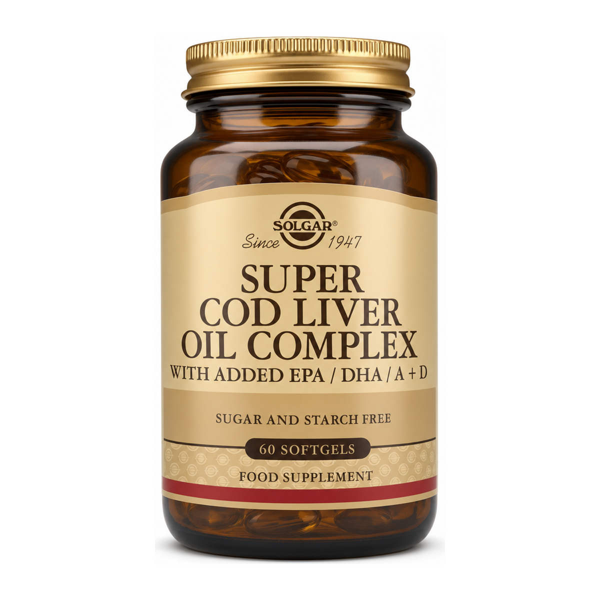 Solgar Super Cod Liver Oil Complex by Solgar Natural Remedies — front view showing product label and branding, studio product photo on white background