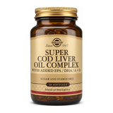 Solgar Super Cod Liver Oil Complex by Solgar Natural Remedies — front view showing product label and branding, studio product photo on white background