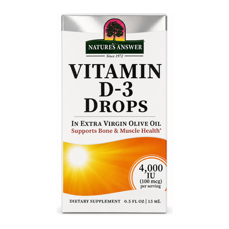 NATURE'S ANSWER Vitamin D3 Drops by Nature's Answer Natural Remedies — front view showing product label and branding, studio product photo on white background