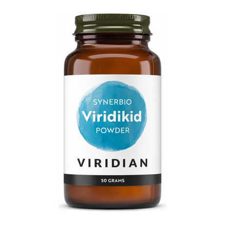 Viridian Synerbio Children's Powder by Viridian Natural Remedies — front view showing product label and branding, studio product photo on white background