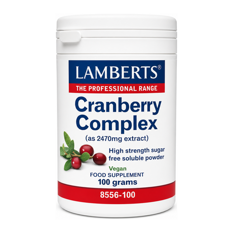 LAMBERTS Cranberry Complex Powder by Lamberts Natural Remedies — front view showing product label and branding, studio product photo on white background