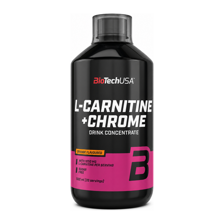 BioTechUSA L-Carnitine + Chrome Orange by BioTechUSA Natural Remedies — front view showing product label and branding, studio product photo on white background