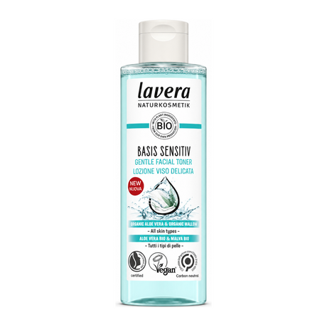 lavera Basis Sensitiv Mild Facial Toner by Lavera Natural Beauty — front view showing product label and branding, studio product photo on white background