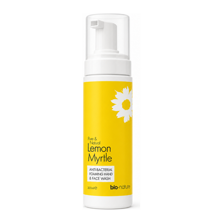 LEMON MYRTLE Anti-bac Foaming 200ml by Bio-Nature Natural Beauty — front view showing product label and branding, studio product photo on white background