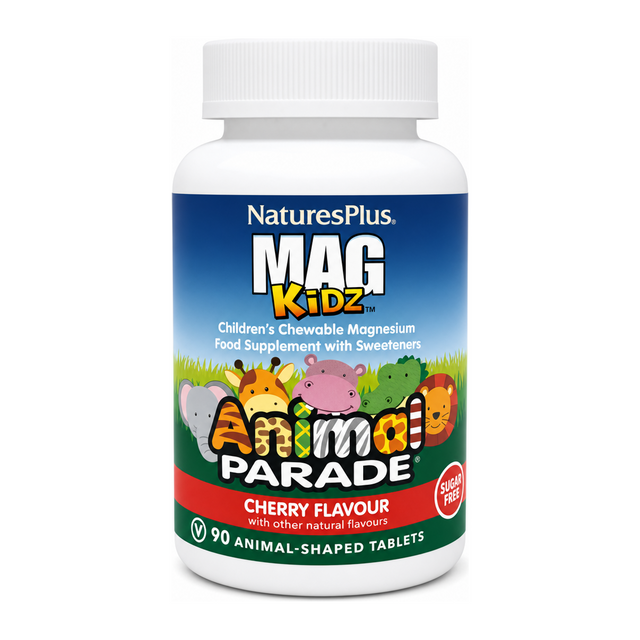 Nature's Plus Animal Parade MAG KIDZ CHEWABLE 90 by NaturesPlus Natural Remedies — front view showing product label and branding, studio product photo on white background